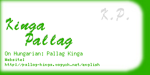 kinga pallag business card